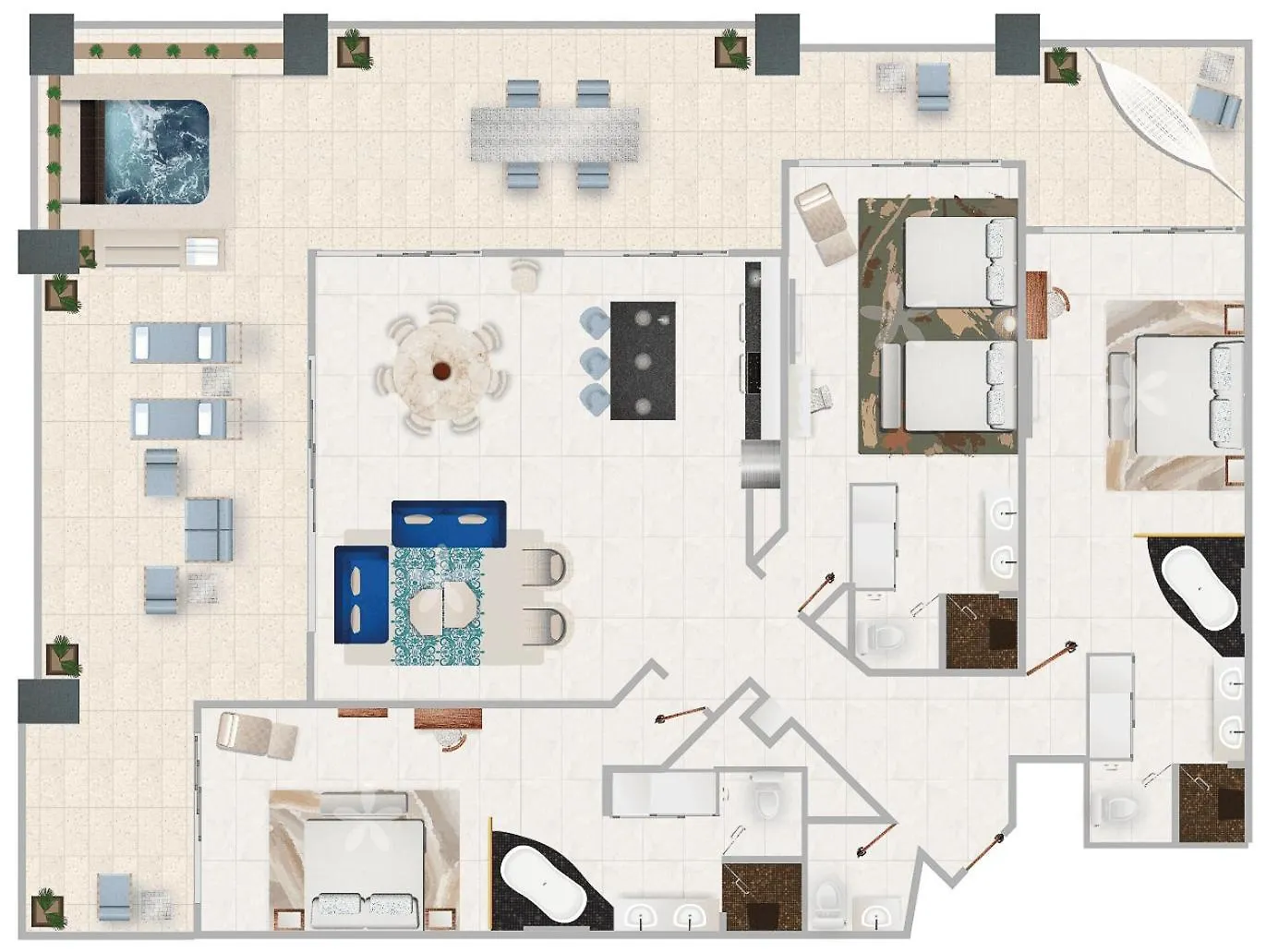 Residential Retreat 3 Bedroom Suite Ocean Front Garza Blanca Los Cabos Resort & Spa Cabo San Lucas 0*,